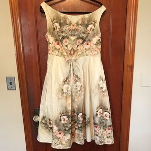 NWT ASOS Floral Dress w/ Sabrina Neckline. Size 14